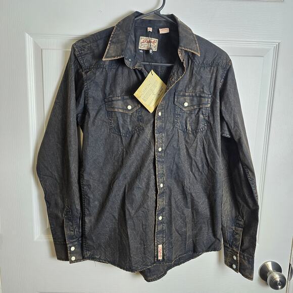 NWT Rafter C Cowboy Collection Button-Up-Black-Kid's‎ XL - Picture 1 of 8